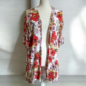 Maurices Floral Open Front Cardigan